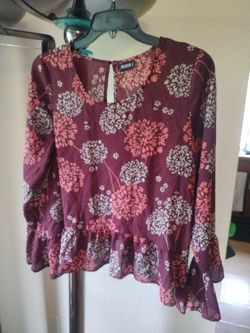Burgundy Floral Blouse