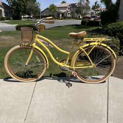 Huffy Ned Lusso Women’s 26” Yellow Beach Cruiser