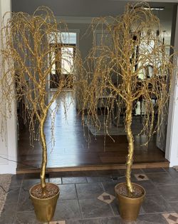 Frontgate Lighted Gold Trees