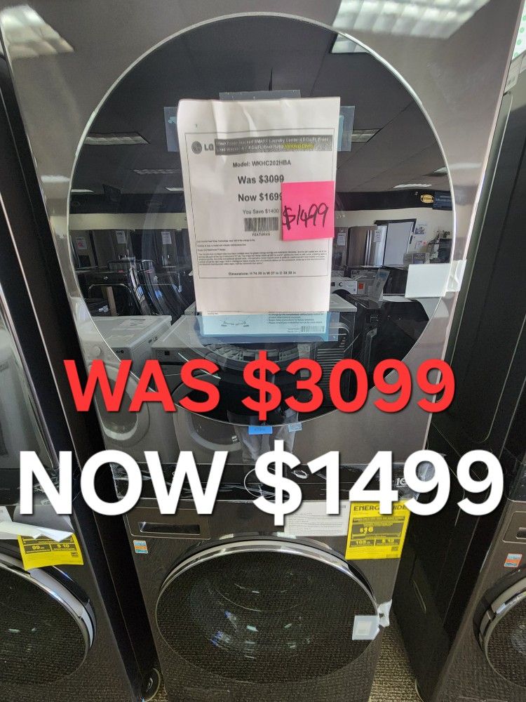 WashTower Stacked SMART Laundry Center 4.5 Cu.Ft.Front
Load Washer & 7.4 Cu.Ft. Heat Pump Ventless Dryer