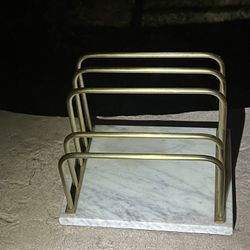 Vintage Diamond  Letter Holder Desk Top Paper Weight  Marble Base.