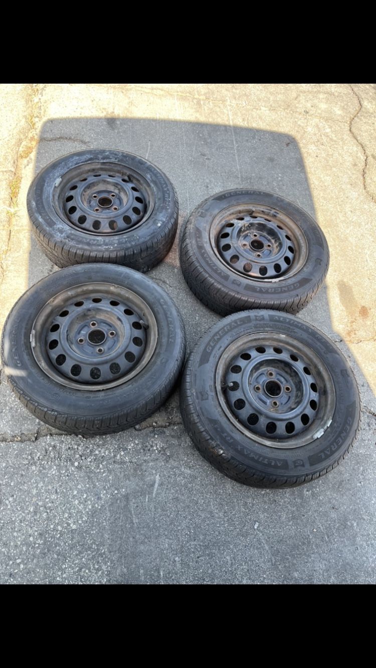 4 X 185/65r14 4x100 4x3.94 Stock Mazda Miata NA NB Civic Fit Xa Xb Ia Echo Yaris Wheels Rims Good Tires!