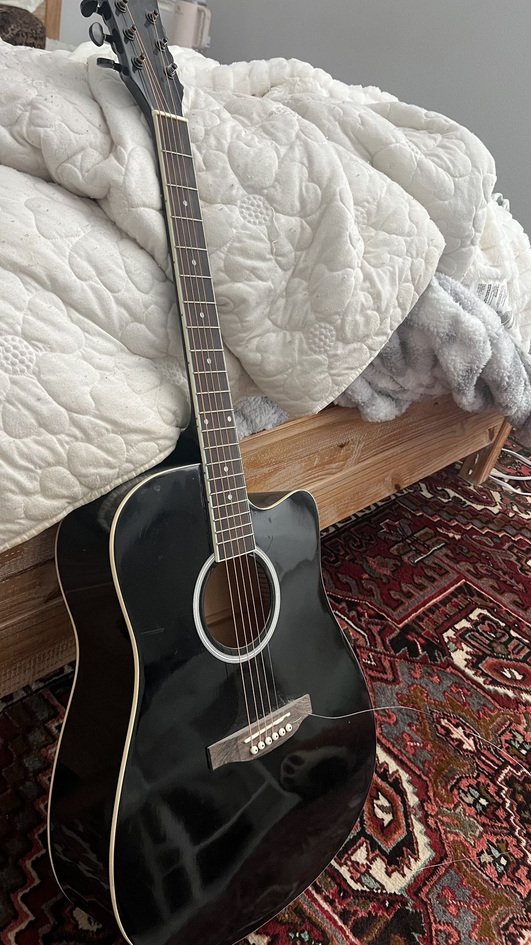 guitar, black guitar, acoustic guitar