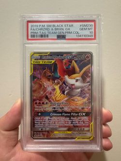 Pokemon Charizard & Braixen Gx Promo SM230 Tag Team Gen. Premium Coll. PSA 10