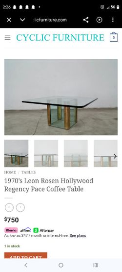Leon Rosen Hollywood Regency Pace Coffee Table