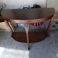 Antique Solid Wood Half Moon Table.