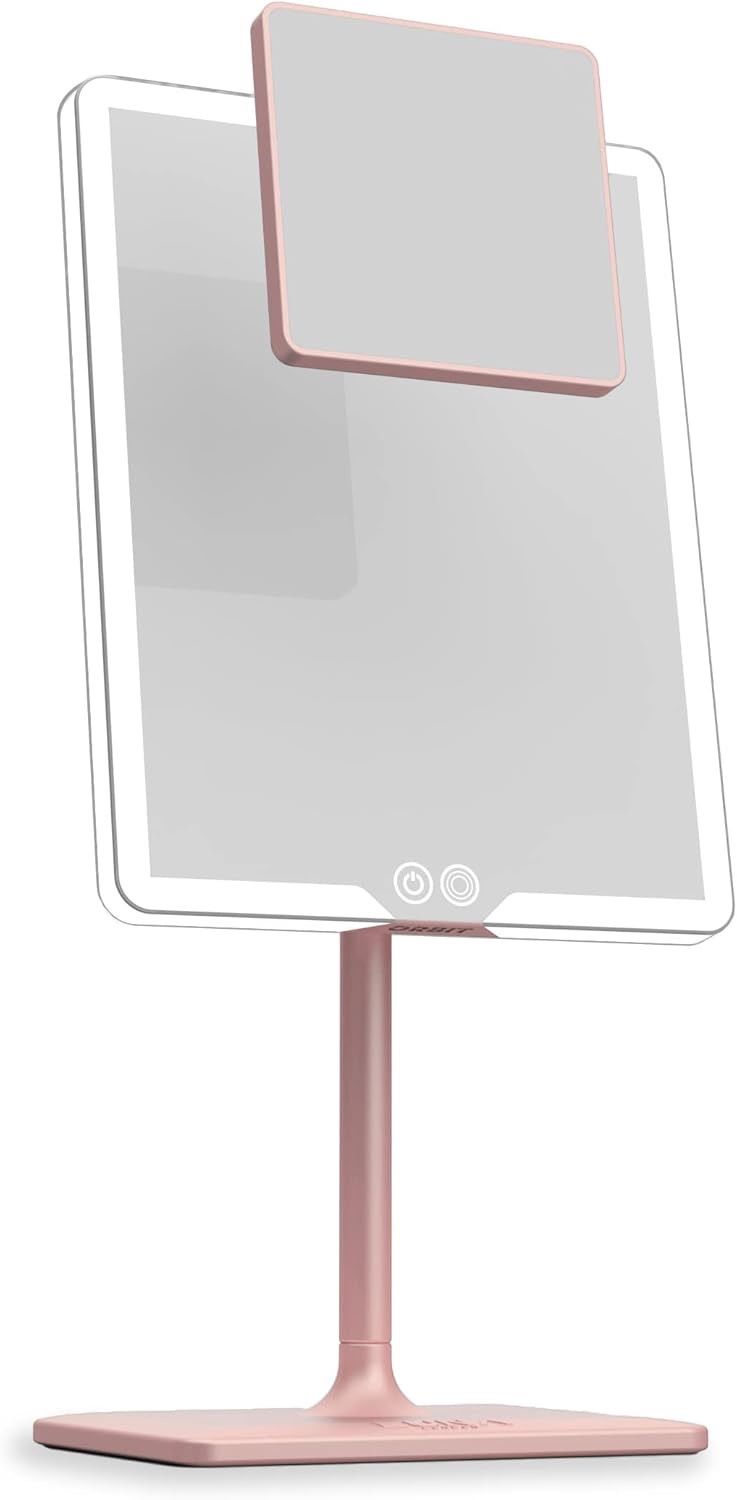 Orbit Mirror in Blush Rose | Vanity Mirror with Lights, Makeup Mirror, LED