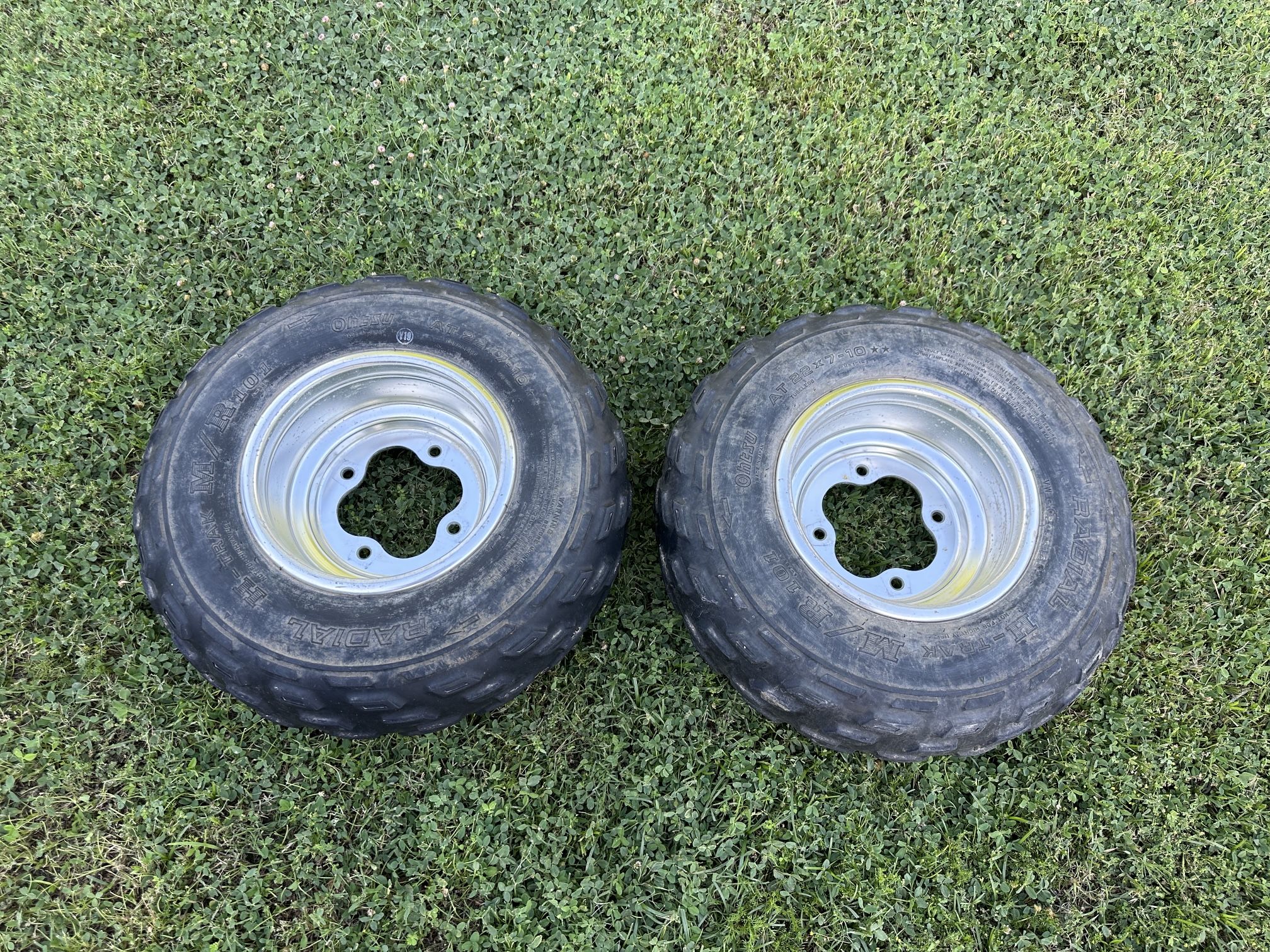 22x7x10 Ohtsu Tires On OEM Honda Alum Wheels! Suzuki, Kawasaki ATV Quad