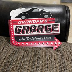 Grandpa’s Garage All Original Parts Metal Sign.