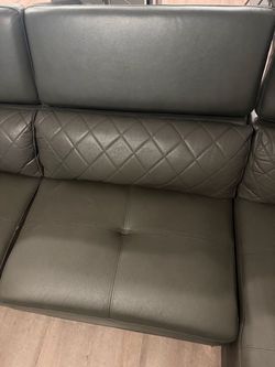 Grey leather couch