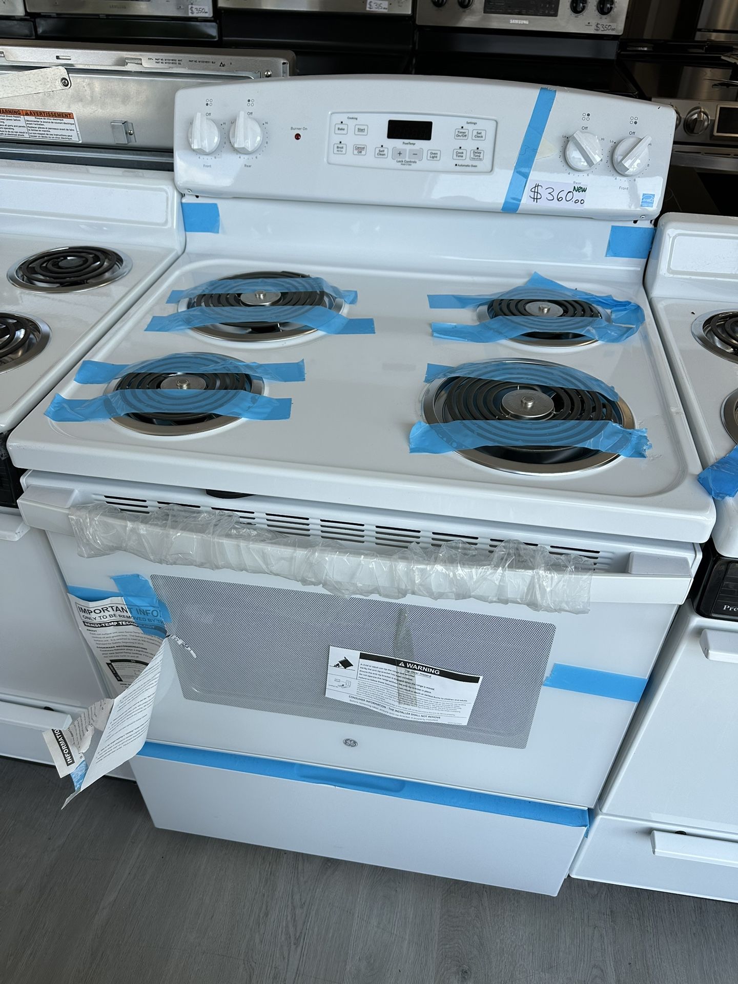 Stove White Electric New