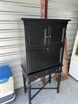 Drop Down Writing Desk And Storage Cabinet