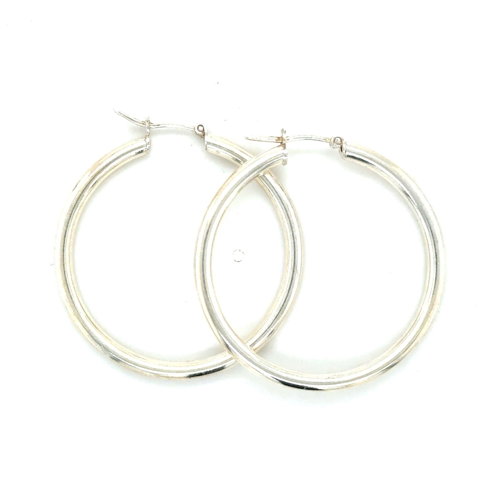 1.5” Large Hoops Silver Earrings