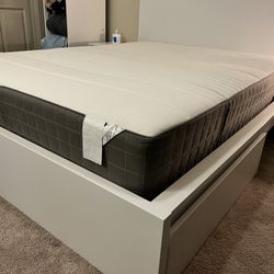 IKEA HAUGSVÄR Hybrid Mattress And MALM Bed Frame Queen Size 