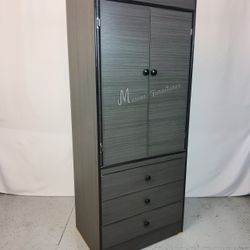 Gray Matte Tall Wardrobe Closet!