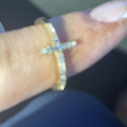 Gold plated Size 8 Cross Ring 