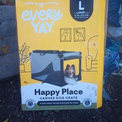 Happy Place Canvas Dog Crate