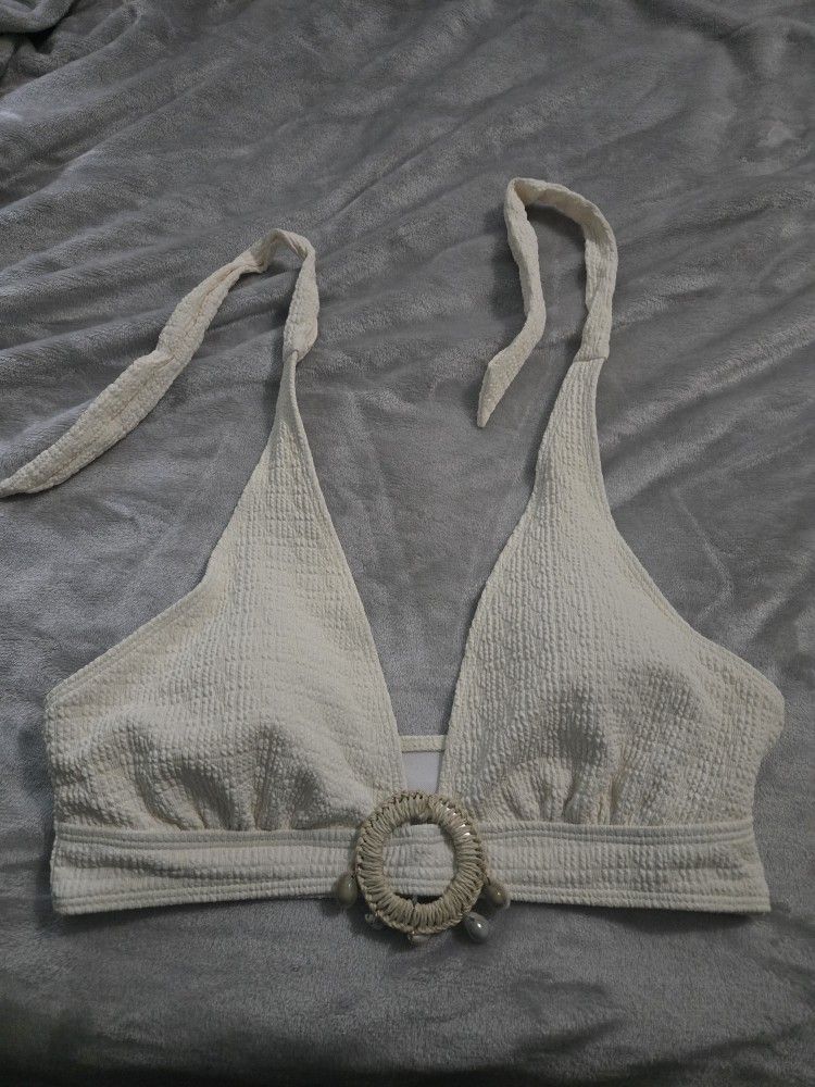 Textured Bikini HALTER TOP