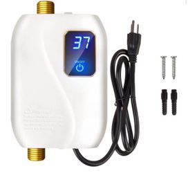 Tankless Water Heater Electric 110V, 3000W Instant Water Heater Under Sink, On Demand Hot Water Heater Electric with Digital Display, Electric Mini Wa