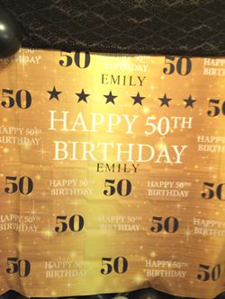 $20 50th Birthday Banner 6X6- name comes off