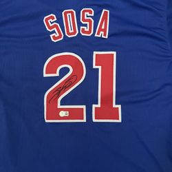 Chicago Cubs Autographed Jersey And 8x10
