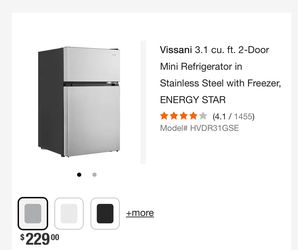Vissani 3.1 Cu Ft (2) Door Mini Fridge