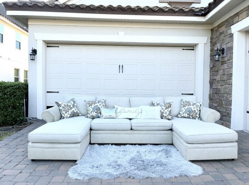 Beige Double Chaise Sectional