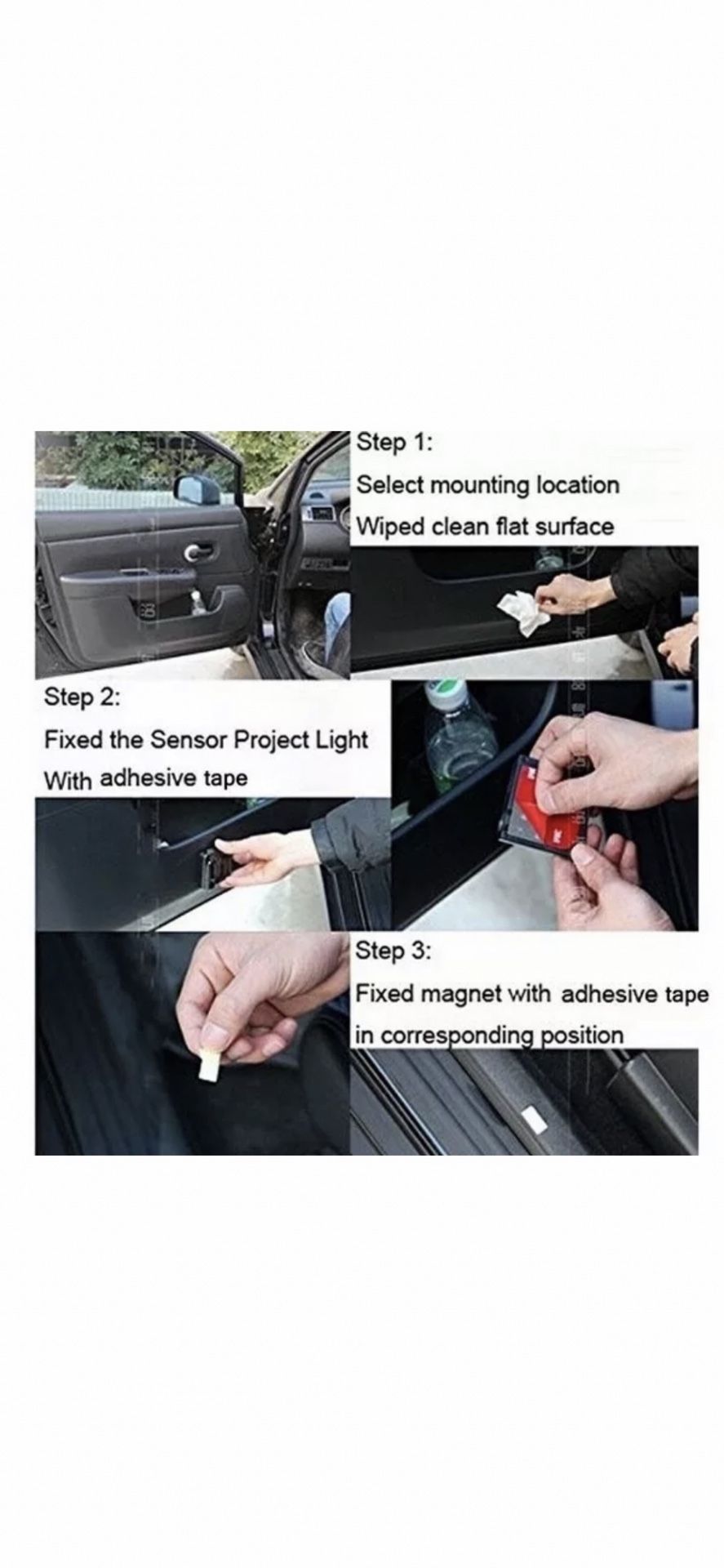 Brand New 2 pcs Universal Wireless Car Projection LED Projector Door Shadow Light Welcome Light Laser Emblem Logo Lamps Kit, No Drilling