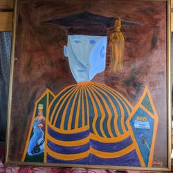 Rare Abstract Oil Painting By The Artist Diaz