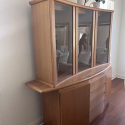 DANISH MODERN TEAK CHINA CABINET