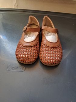 Girls Woven Mary Jane Flats