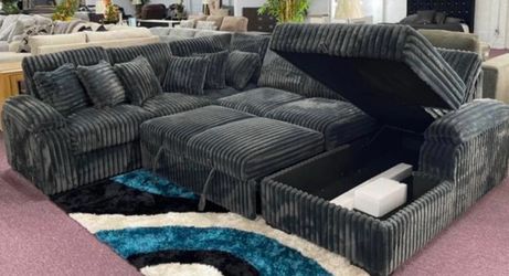 Large Sleeper Sectional Sofa – 3 Colors Available