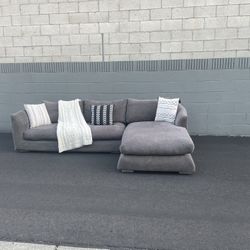 (Retails for 2.1k!) Dark Grey Cloud Sectional Couch