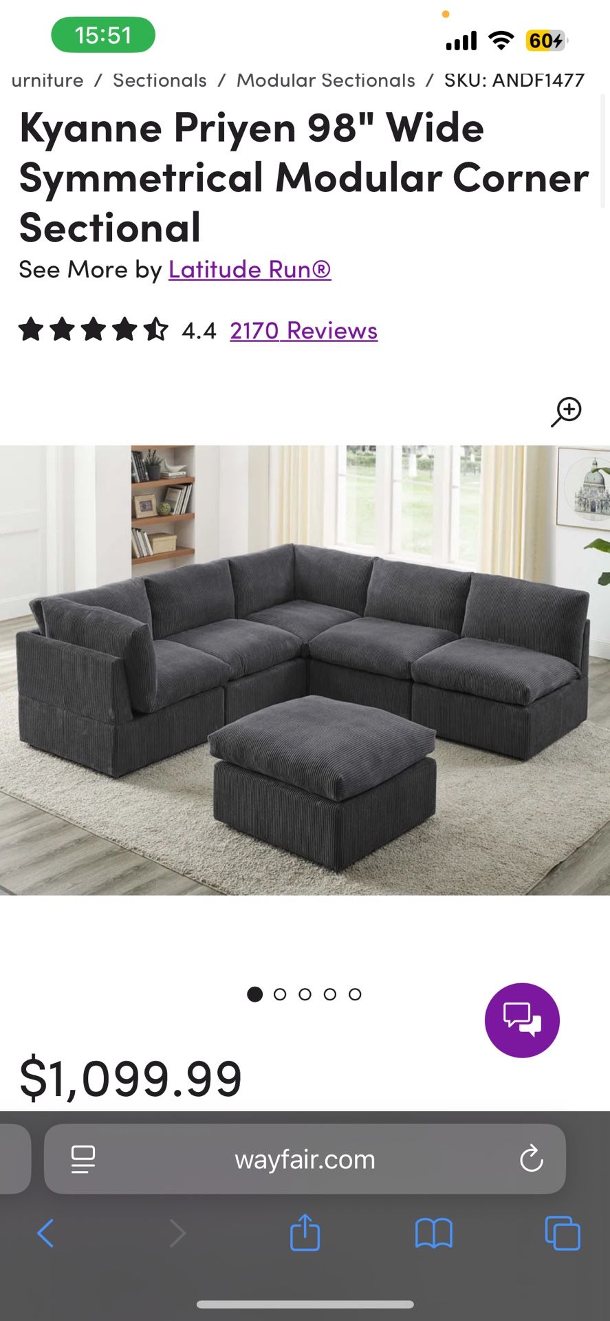 Gray Ottoman