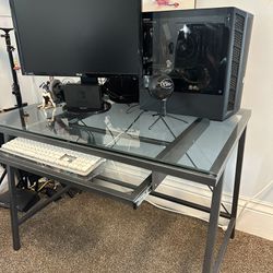Pretty Glass Desk / TV Stand
