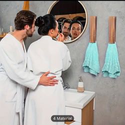 Rust-proof wooden towel rack, wall-mounted design, casual style, with large clothespins, storage of clothes, towels and dishcloth, making bathroom, be
