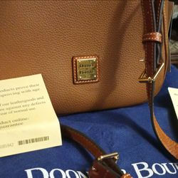 Dooney & Bourke brown leather crossbody red inside