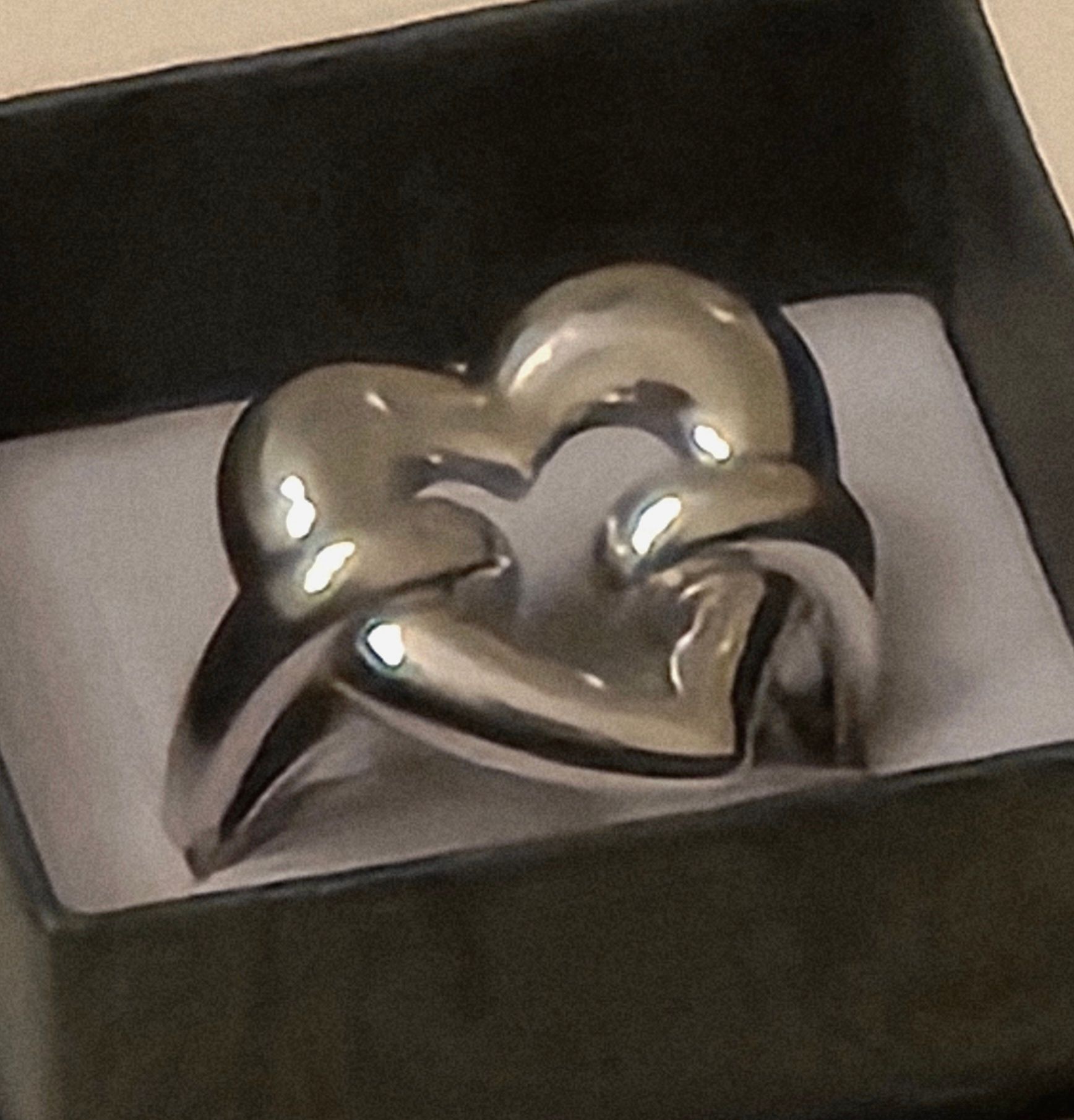 Puffy Heart Ring in .925 Sterling Silver. Size 7.