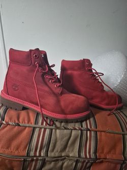Timberland 6-Inch Boots All Red SIZE 3 JUNIOR