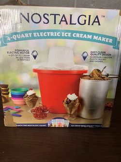 Nostalgia 4 Quart Electric Ice Cream Maker - New in Open Box