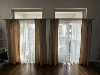 Pottery Barn Curtains and Shears with Hanging Rods