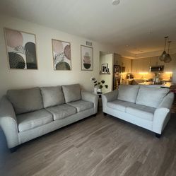 Pullout Couch and Loveseat Set