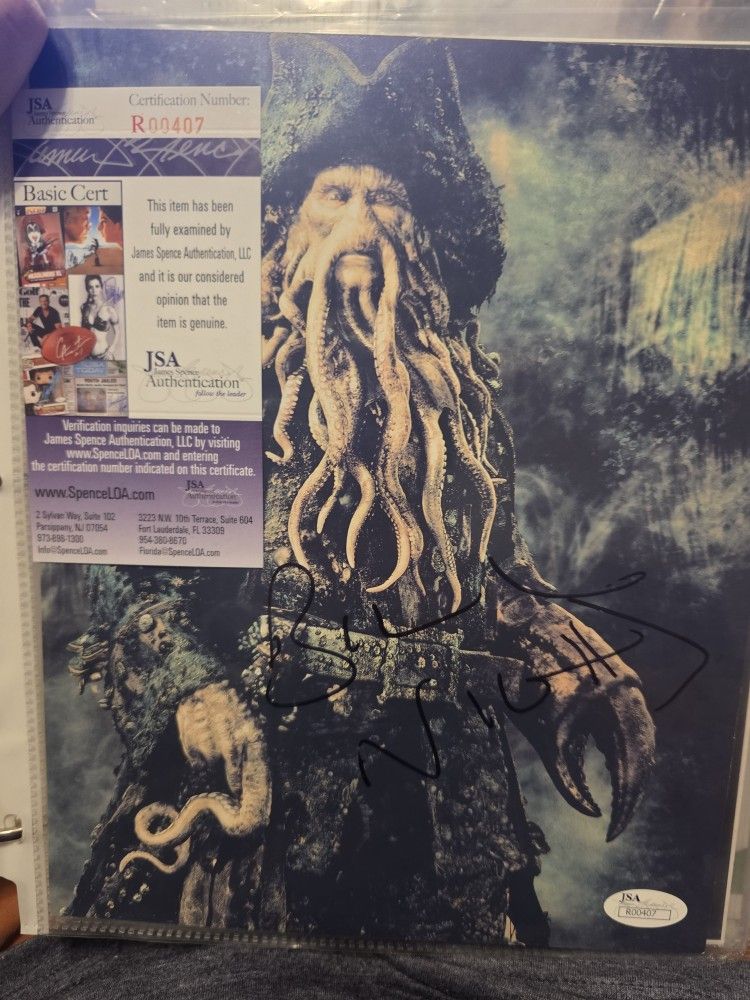 Bill Nighy Sighed 8x10 Davey Jones Pirates Of The Carribean