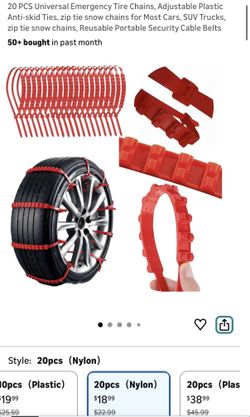 20 PCS Universal Emergency Tire Chains,