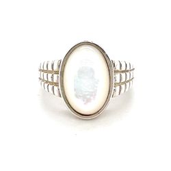 Sterling Silver 925 Mother Of Pearl Ring
