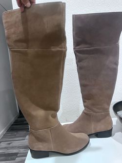 Tan knee high boots
