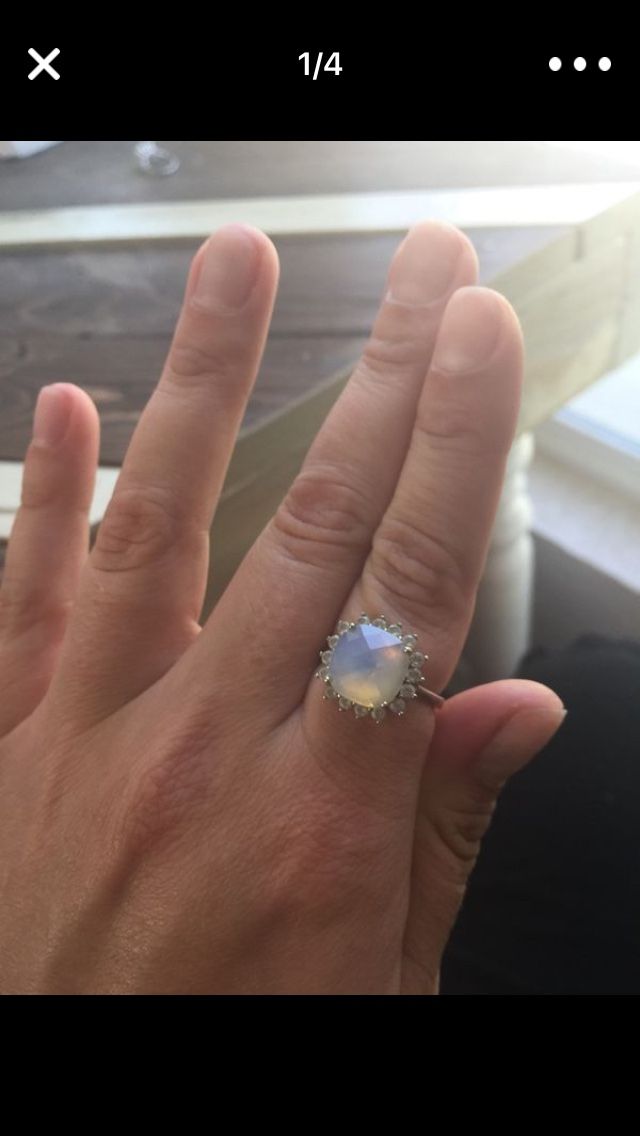 Sterling silver and moon stone ring