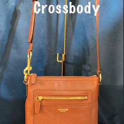 COACH Crossbody Bag  Cognac Brown Color
