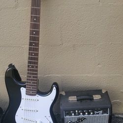 Fender Squir Electric Guitar With Amp For Beginners 