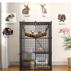 YITAHOME Cat Cage Indoor Cat Enclosures DIY Cat Playpen Metal Kennel with Extra Large Hammock for 1-2 Cats, Ferret, Chinchilla, Rabbit, Small Animals